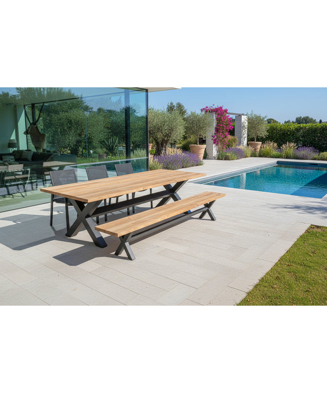 NAUTICA TABLE 280X110CM - ALU BLACK/TOP TECK
