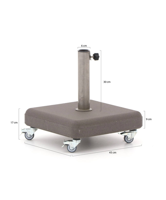 PIED 35KG AVEC TUBE 26/55MM + ROUES - BETON GREY